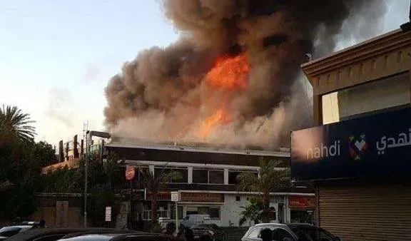 صور حريق جده اليوم الأحد 13 شعبان 1439هـ  في مركز حماده