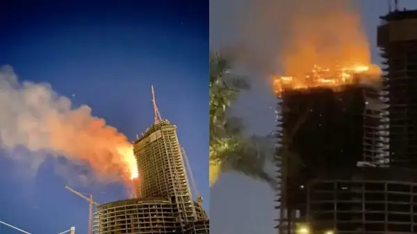 حريق برج جده وماهو سبب الحريق