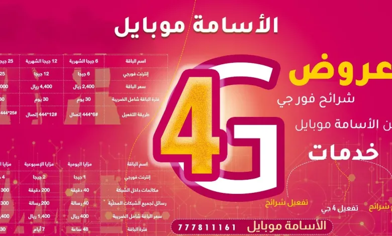 عروض الاسامه فور جي