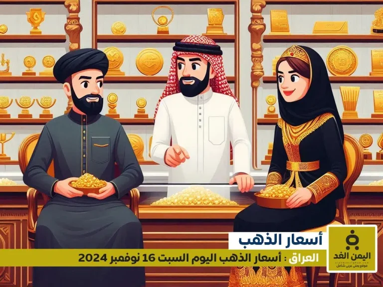 أسعار الذهب في العراق 16 نوفمبر 2024 سعر الجرام الذهب عيار 21 الآن السبت