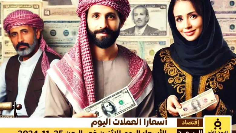 سعر الصرف في اليمن 25-11-2024 أسعار صرف الريال اليمني مقابل الدولار والريال السعودي اليوم الاثنين 25-11-2024