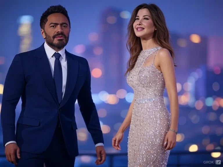 الفنان تامر حسني والفنانة نانسي