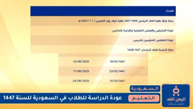 متى تبدأ الدراسة في السعودية 1447
