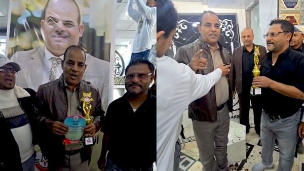 تكريم محمد المحمدي في مؤسسة اليدومي للرخام، المذيع محمد المحمدي نوح الطيور.
